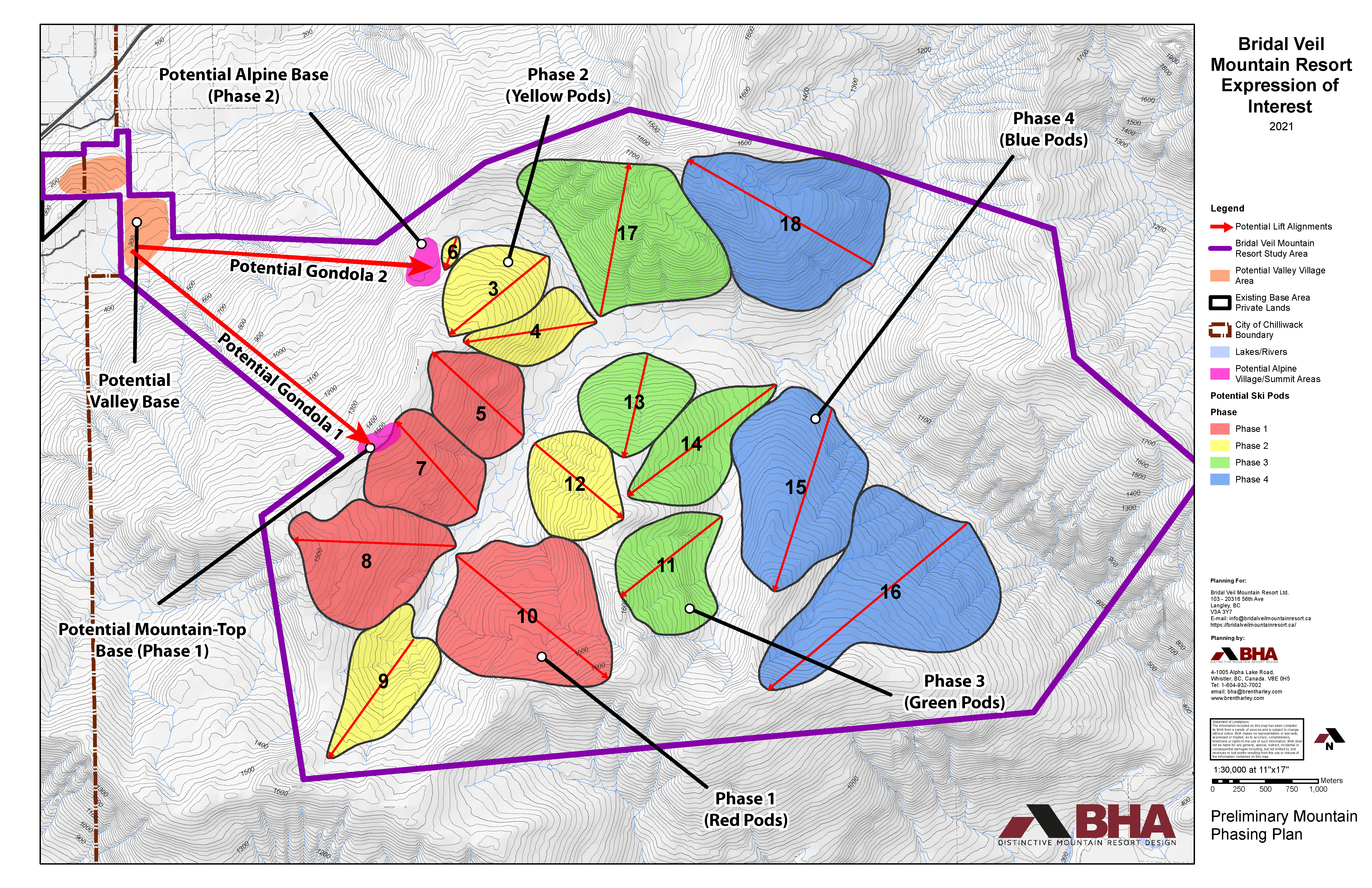 Phasing Map Example Phasing Maps - Bridal Veil Mountain Resort skiing and recreation